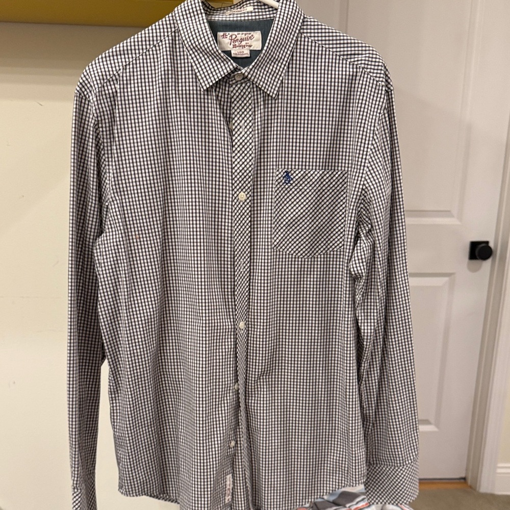 Original Penguin Black and White Checkered Shirt